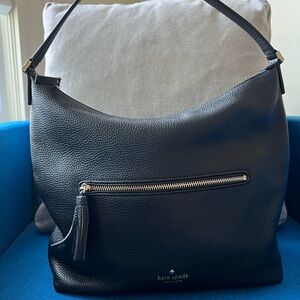 Kate Spade Black Slouchy Bag with Gold  Hardware